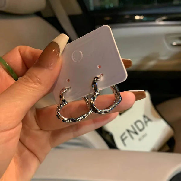 Y2K Heart Hoop Earrings