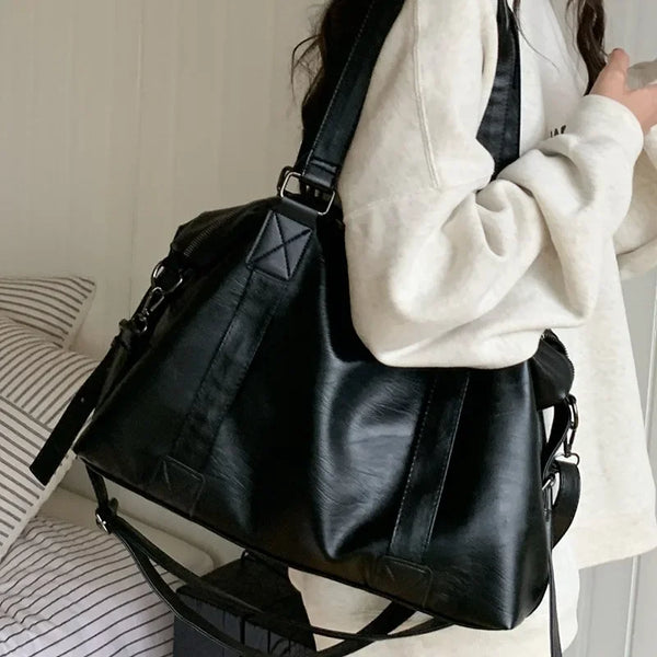 Y2K Solid Leather Tote