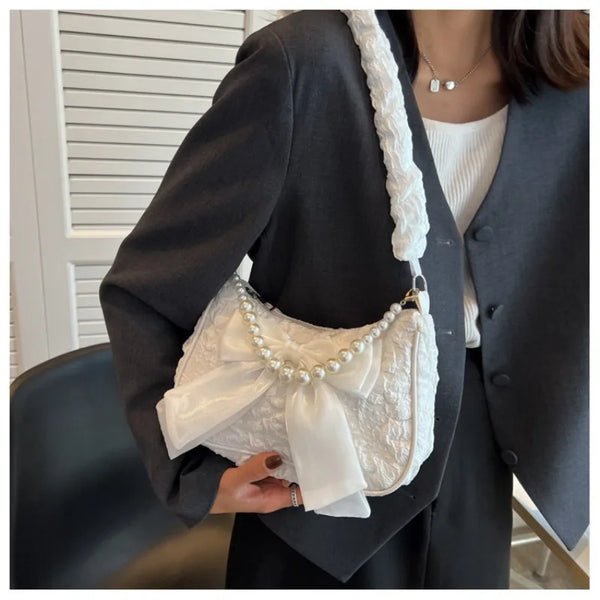 Y2K Pearl Bow Handbag