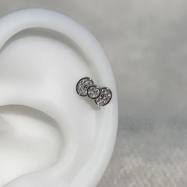 Y2K Bow Heart Ear Cuff