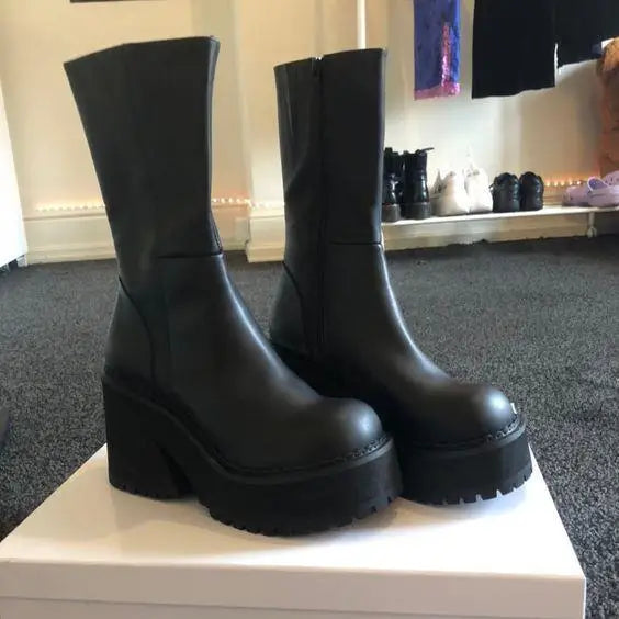 Y2K Punk Zip Boots