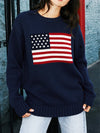 Y2K Flag Print Sweater