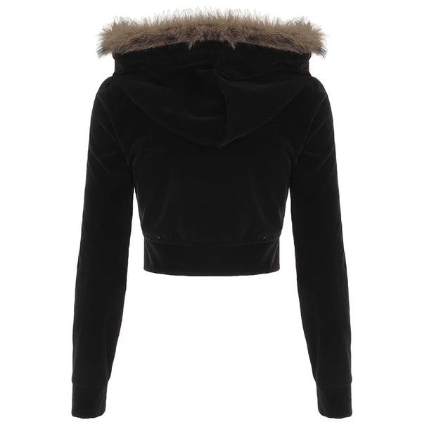Vintage Y2K Hooded Coat