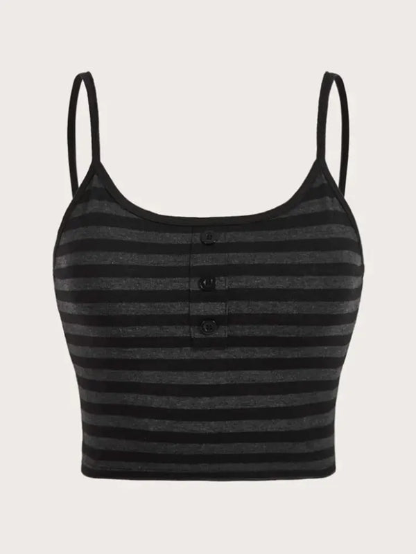 Y2K Goth Striped Cami