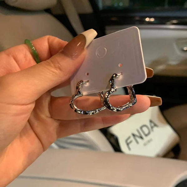 Y2K Heart Hoop Earrings