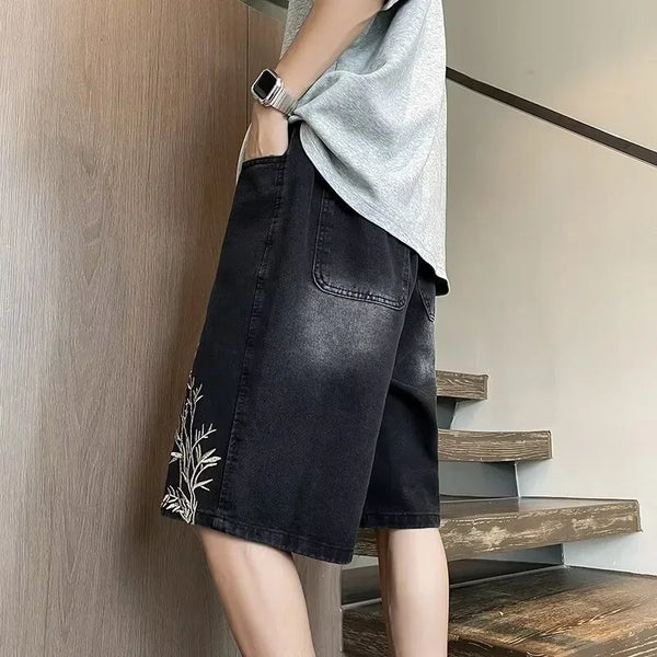 Y2K Embroidered Baggy Shorts