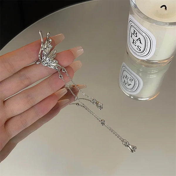 Y2K Butterfly Tassel EarClips