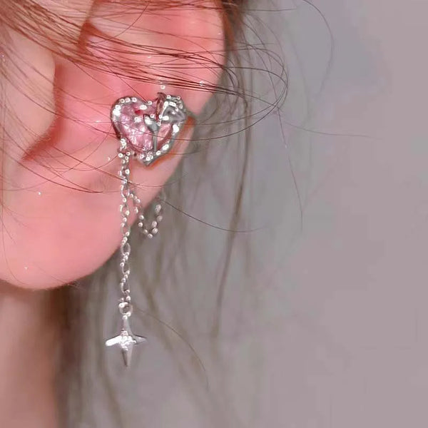 Pink Y2K Crystal Earrings