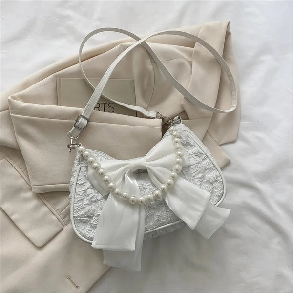 Y2K Pearl Bow Handbag