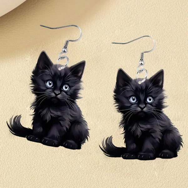 Y2K Black Cat Earrings