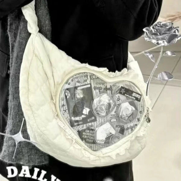 Y2K Heart Pleated Bag