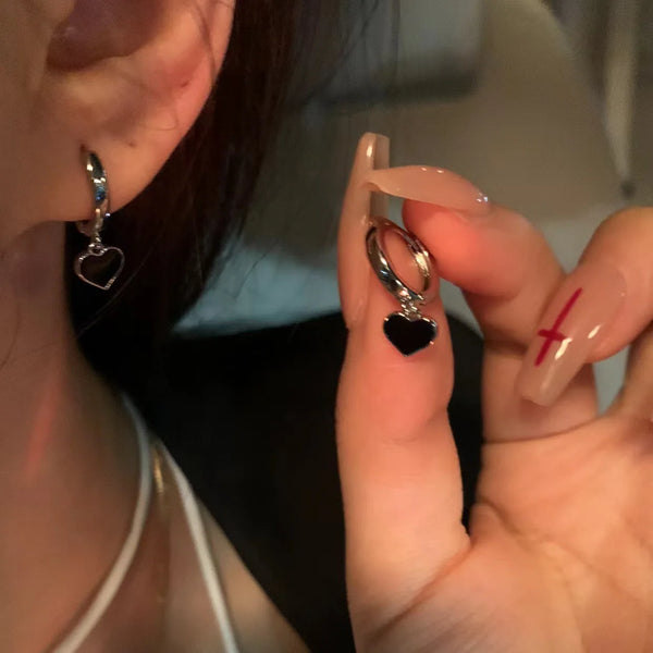 Y2K Heart Hoop Earrings