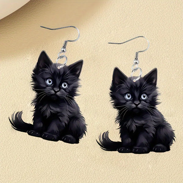 Y2K Black Cat Earrings