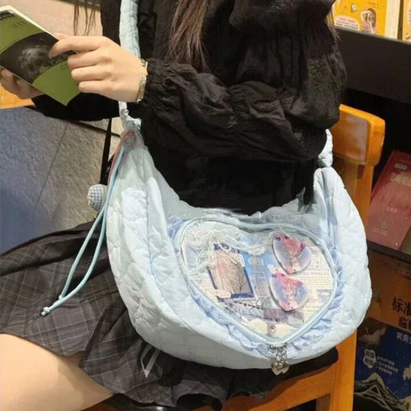 Y2K Heart Pleated Bag