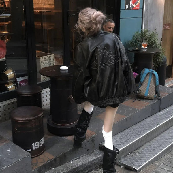 Y2K Gothic Leather Jacket