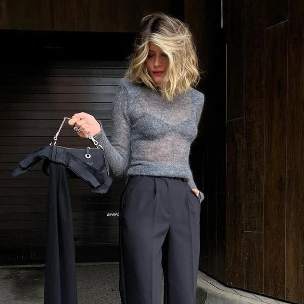 Y2K Sheer Knit Sweater