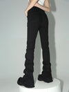Y2K Black Ruched Flare Jeans