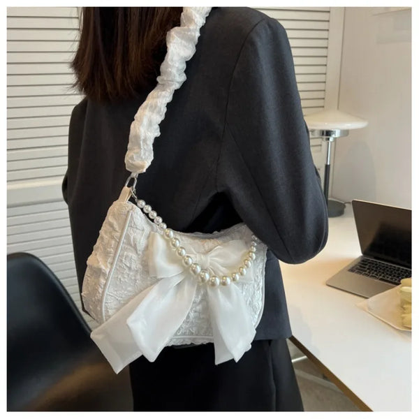 Y2K Pearl Bow Handbag