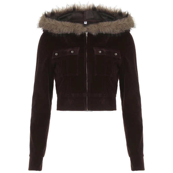 Vintage Y2K Hooded Coat