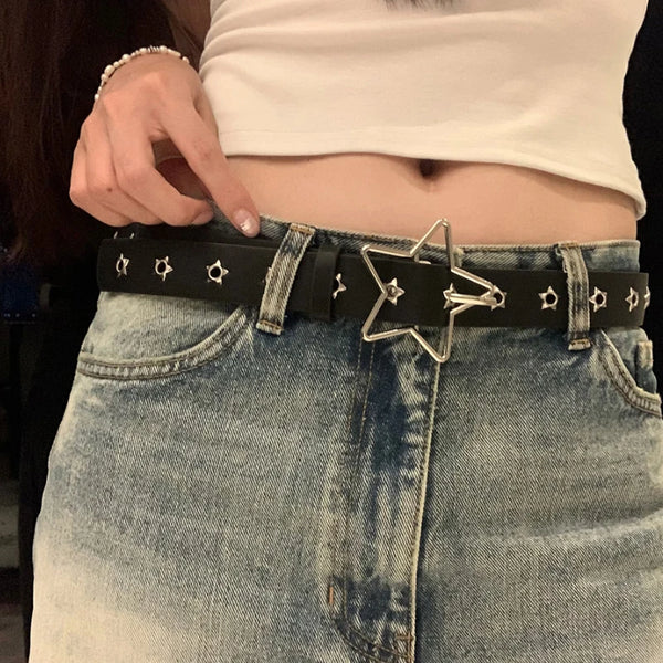 Y2K Punk Star Rivet Belt