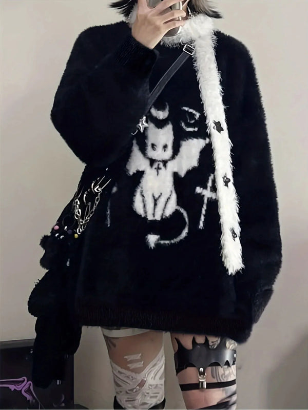 Oversized Y2K Gothic Pullover