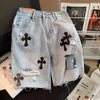 Y2K Ripped Denim Shorts