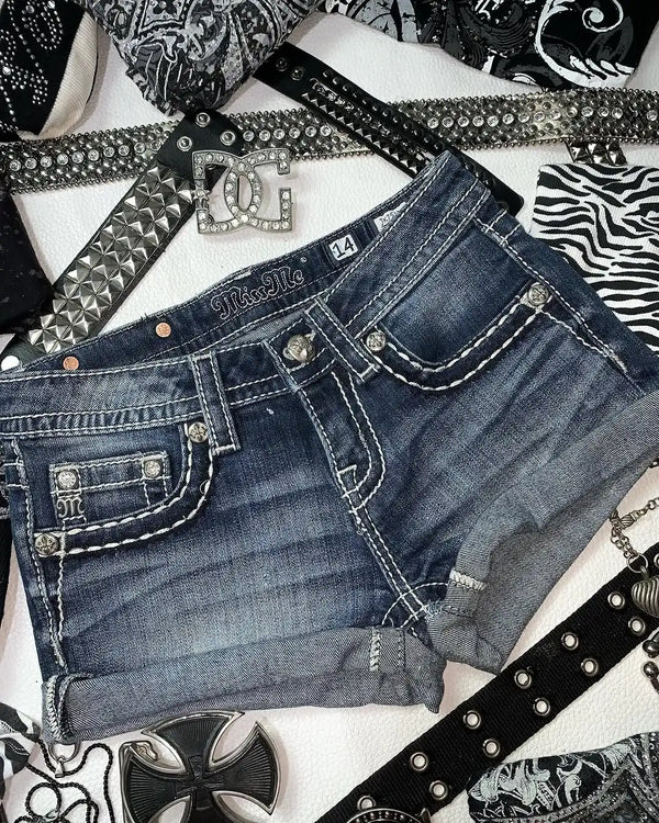 Y2K Oversized Goth Shorts