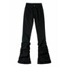 Y2K Black Ruched Flare Jeans