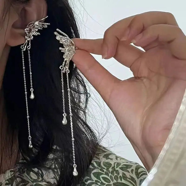Y2K Butterfly Tassel EarClips
