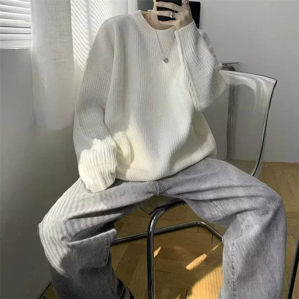 Y2K Solid Color Knit Sweater