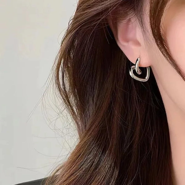 Y2K Heart Hoop Earrings