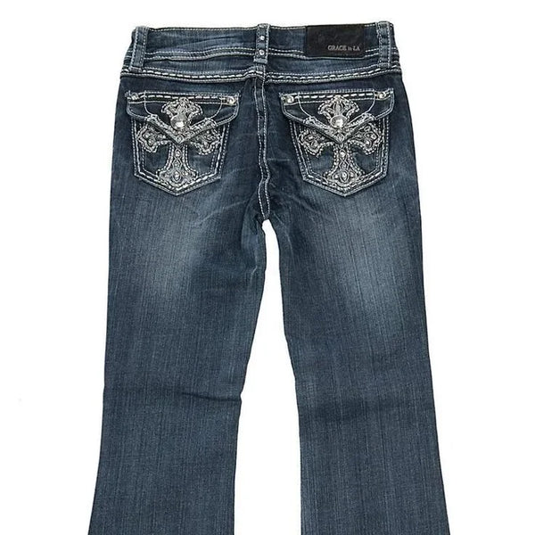 Y2K Diamond Embroidery Jeans