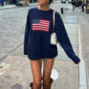 Y2K American Flag Knit Sweater