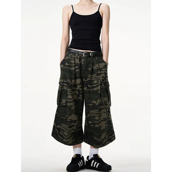 Y2K Camouflage Short Jeans