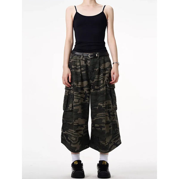Y2K Camouflage Short Jeans