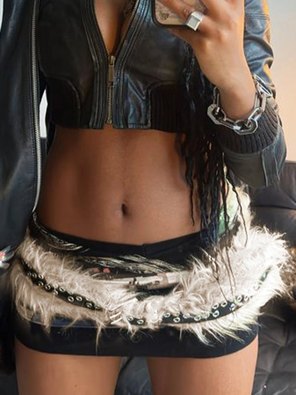 Y2K Faux Fur Belt