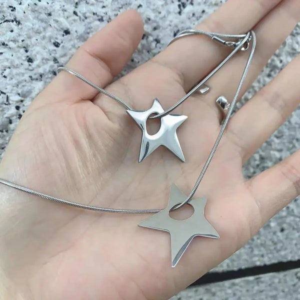 Y2K Hollow Star Necklace