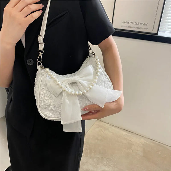 Y2K Pearl Bow Handbag
