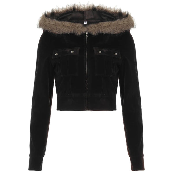 Vintage Y2K Hooded Coat