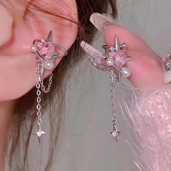 Pink Y2K Crystal Earrings