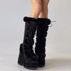 Y2K Fur High Heel Boots