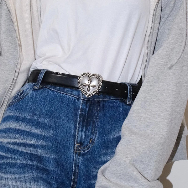 Y2K Peach Heart Belt