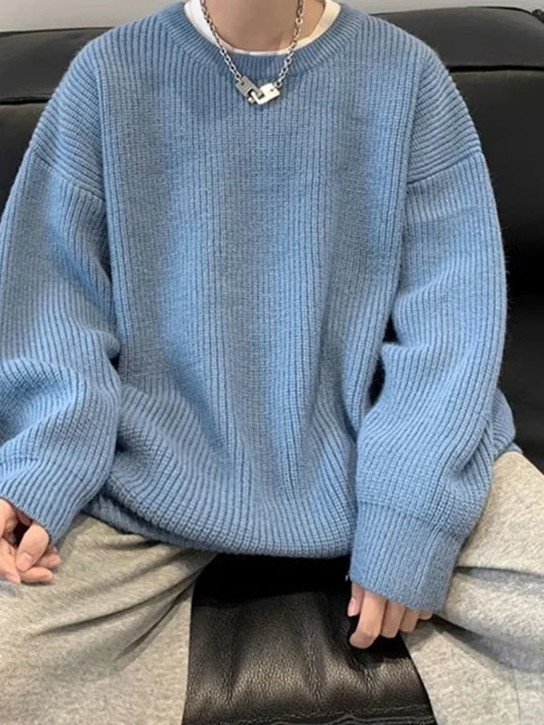 Y2K Solid Color Knit Sweater
