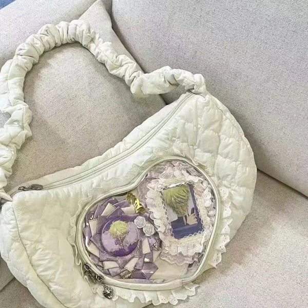 Y2K Heart Pleated Bag
