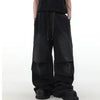 Y2K Striped Pleated Baggy Jeans