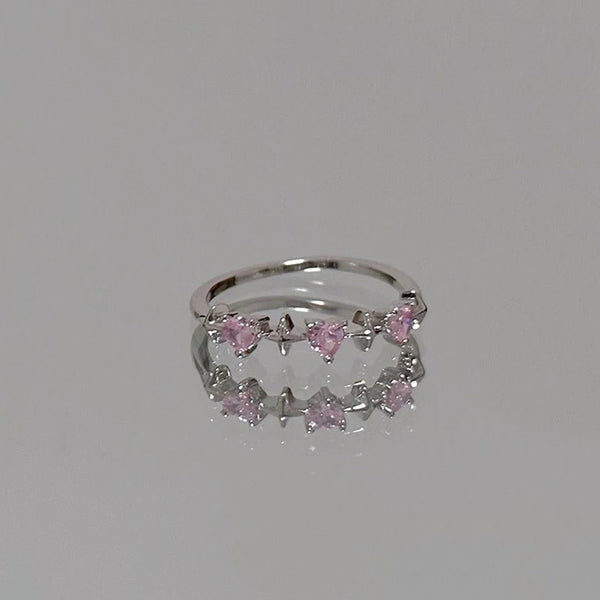Y2K Sparkling Pink Rings