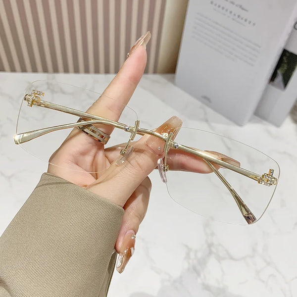 Y2K Luxury Rimless Glasses