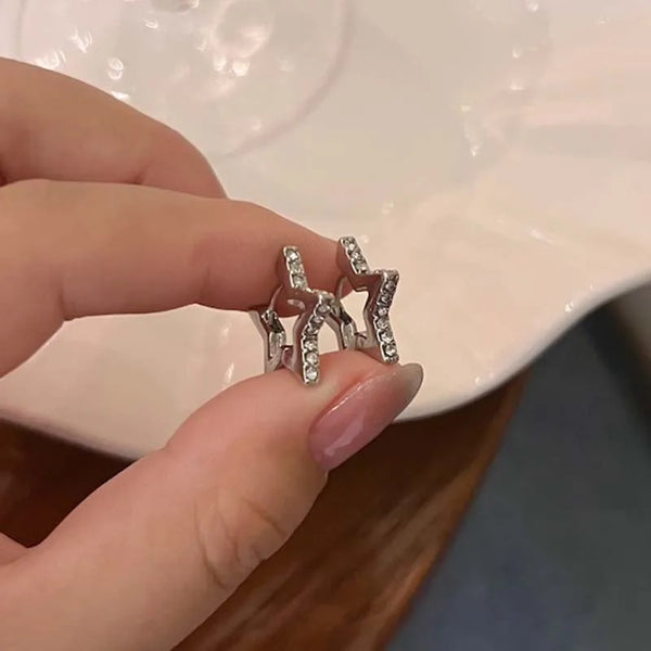 Y2K Hollow Pentagonal Earrings