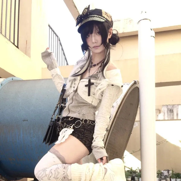 Y2K Grunge Knit Jacket