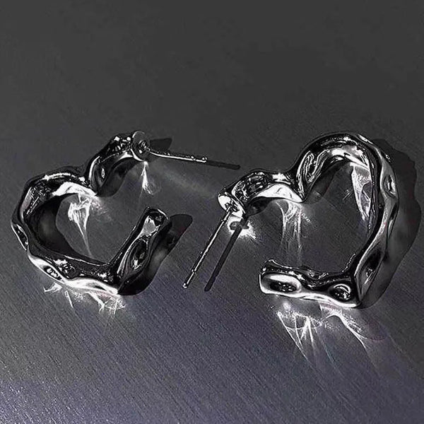 Y2K Heart Hoop Earrings